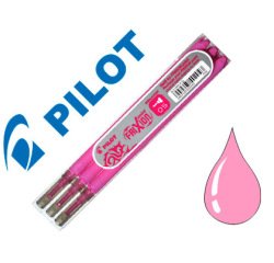 Recharge roller pilot frixion point pointe aiguille 0.3mm encre effaçable coloris rose set de 3 unités