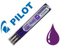 Recharge roller pilot frixion point pointe aiguille 0.3mm encre effaçable coloris violet set de 3 unités