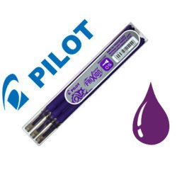 Recharge roller pilot frixion point pointe aiguille 0.3mm encre effaçable coloris violet set de 3 unités