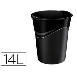 Corbeille à papier cep polypropylène résistant forme conique poignées ergonomiques 14l 305x290x334mm noir green spirit