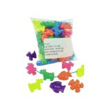 Perle plastique animaux 110g coloris assortis sachet 59 unités