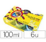 Gouache doigt pébéo textile coton synthétique séchage 24 heures lavable machine 40 degrés 100ml 6 pots