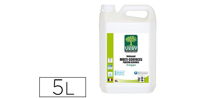 Nettoyant arbre vert multi-usages concentré diluer inox émail carrelages aluminium sols vitrifiés bidon 5l