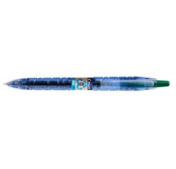 Roller pilot b2p gel écriture moyenne 0.7mm corps plastique recyclé translucide rechargeable coloris vert