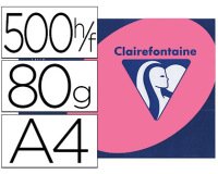 Papier couleur clairefontaine trophée multifonction a4 80g/m2 couleurs fluorescentes rose fluo paquet 500 feuilles