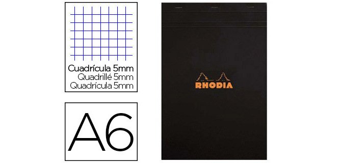 Bloc agrafé No. 13, format A6, quadrillé 5x5