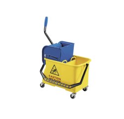 Seau lavage spider plastique double compartiment presse latérale compact 4 roulettes multidirectionnelles