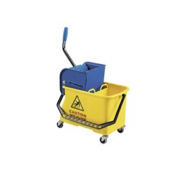 Seau lavage spider plastique double compartiment presse latérale compact 4 roulettes multidirectionnelles