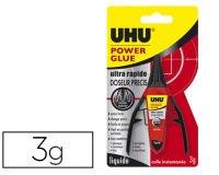 Colle rapide uhu power glue doseur application précise propre colle multi-matériaux flacon 3g