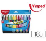 Feutre coloriage maped color'peps triangulaire encre ultra-lavable capuchon ventilé pointe bloquée pochette 18 unités