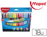 Feutre coloriage maped color'peps triangulaire encre ultra-lavable capuchon ventilé pointe bloquée pochette 18 unités