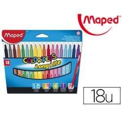 Feutre coloriage maped color'peps triangulaire encre ultra-lavable capuchon ventilé pointe bloquée pochette 18 unités