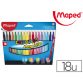 Feutre coloriage maped color'peps triangulaire encre ultra-lavable capuchon ventilé pointe bloquée pochette 18 unités