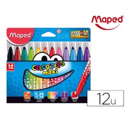 Feutre coloriage maped color'peps maxi triangulaire encore ultra-lavable pointe bloquée large pochette 12 unités