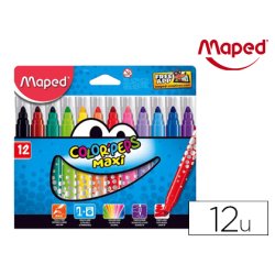 Feutre coloriage maped color'peps maxi triangulaire encore ultra-lavable pointe bloquée large pochette 12 unités