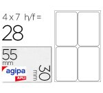 Étiquette adhésive apli agipa bureau 30x55mm pochette 28 unités