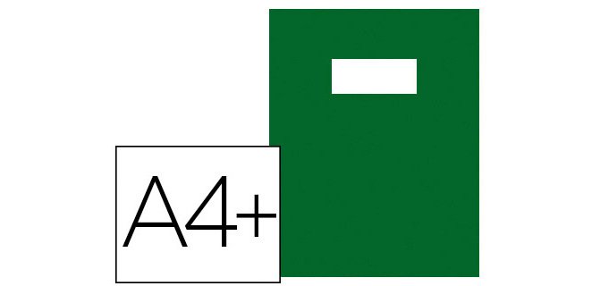 Protège-cahier riplast yéti pvc opaque 20/100e inclus porte-étiquette et étiquette a4+ 240x320mm coloris vert foncé