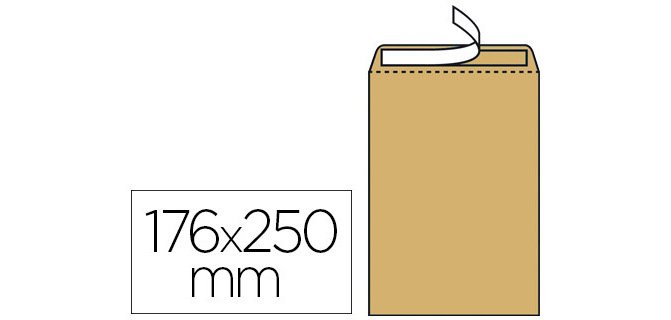Pochette kraft gpv adhésive économique b5 176x250mm 85g sachet 25 unités