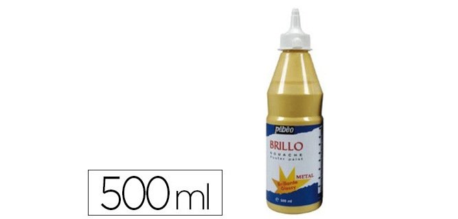 Gouache liquide pébéo brillo prête à l'emploi opaque onctueuse brillance exceptionnelle coloris or flacon 500ml