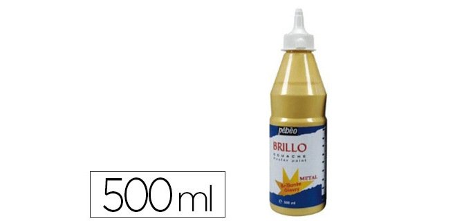 Gouache liquide pébéo brillo prête à l'emploi opaque onctueuse brillance exceptionnelle coloris or flacon 500ml