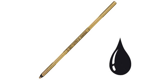 Recharge universelle stylo-bille courte laiton largeur moyenne coloris noir