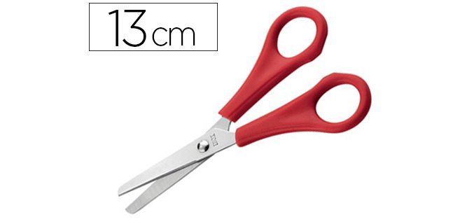 Ciseaux ecolier economique wonday bouts ronds lames      graduees inox gauchers 13cm