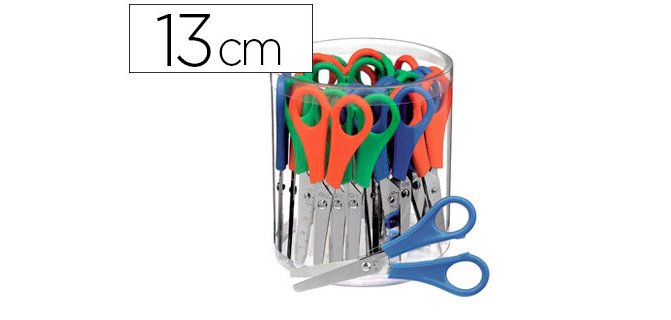 Ciseaux économiques bouts ronds lames graduées inox pot 24 paires 13cm