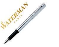 Stylo-plume waterman graduate corps acier chromé section noire