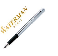 Stylo-plume waterman graduate corps acier chromé section noire