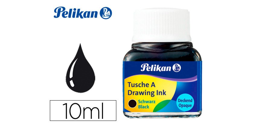 Encre de chine A, 10 ml dans un flacon, noir (17)