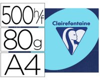 Papier couleur clairefontaine trophée multifonction a4 80g/m2 couleurs vives bleu vif paquet 500 feuilles