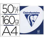 Papier clairefontaine clairalfa extra blanc a4 160g/m2 blancheur 170 opacité 93 rigidité 135 toucher satiné 50 feuilles