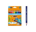 Crayon couleur bic kids evolution résine synthèse 140mm triangle gros module résiste mordillage étui carton 12 unités