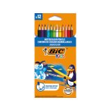 Crayon bic kids aquacouleur hexagonal mine aquarelle très pigmentée effet peinture aquarelle couleurs vives étui 12u