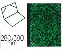 Carton à dessin canson papier marbré vert 90g dos koveril noir fermeture élastique 280x380mm