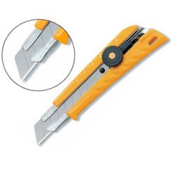 Cutter olfa l1 corps abs lame acier 18mm blocage par molette guide lame longueur 147mm