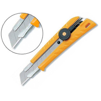 Cutter multi-usage L1 corps ABS 100% recyclé, lame 18mm, blocage par molette