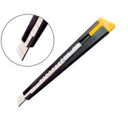 Cutter olfa 180 lame 9mm crémaillère acier laqué mat clip embout casse-lame