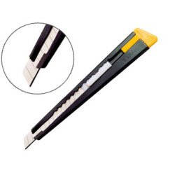 Cutter olfa 180 lame 9mm crémaillère acier laqué mat clip embout casse-lame