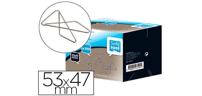 Attaches croisées, nickelé, 47 x 53 mm