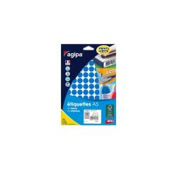 Etui 10 feuilles a5 agipa pastilles adhesives 15mm bleu