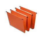 Dossier suspendu esselte dual kraft orange 220g a4 tiroir entraxe 330mm h245mm fond 15mm volet d'agrafage boîte 25unités