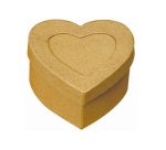 Boîte en carton à décorer forme coeur rangement photos 7.5x7.5x4cm