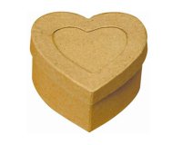 Boîte en carton à décorer forme coeur rangement photos 7.5x7.5x4cm