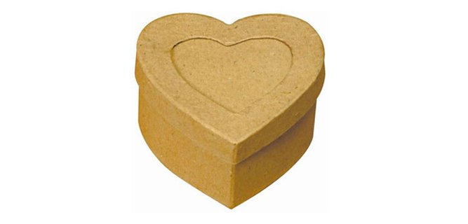 Boîte en carton à décorer forme coeur rangement photos 7.5x7.5x4cm