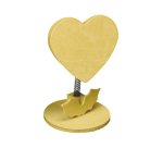 Clip mémo fantaisie bois sur ressort forme coeur 12.5cm