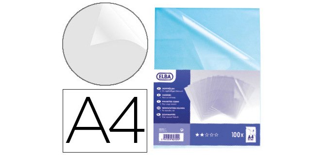 Pochette coin elba polyproylène souple grainé 9/100e a4 capacité 20f incolore boîte de 100 unités