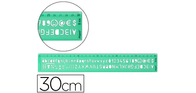 Billographe scolaire maped incassable tous stylos longueur 300mm largeur 8mm