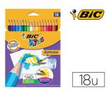 Crayon bic kids aquacouleur hexagonal mine aquarelle très pigmentée effet peinture aquarelle couleurs vives étui 18u