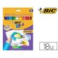 Crayon bic kids aquacouleur hexagonal mine aquarelle très pigmentée effet peinture aquarelle couleurs vives étui 18u
